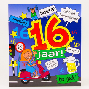 Cartoon Wenskaart 16 Jaar Cartoon Wenskaart 16 Jaar